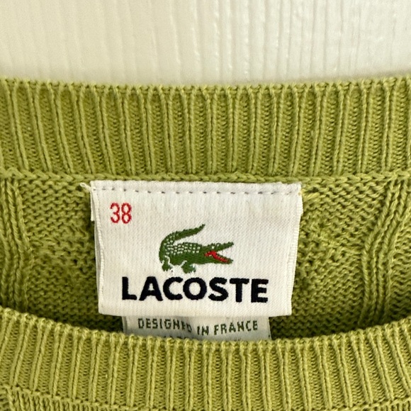 Lacoste Green Cable Knit Sweater - Crew Neck - Picture 2 of 4